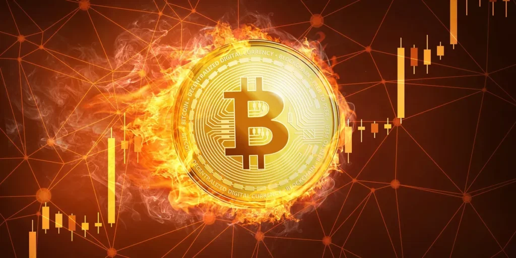 bitcoin-on-fire-with-a-price-chart-going-up-1024x512 Harga Kripto Hari Ini 25 Mei 2025: Bitcoin dan Ethereum Tergelincir